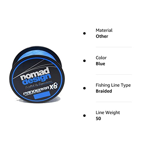 Nomad Design Panderra Cyan Blue X8 Braid 600Yds (Dia. 0.37mm) 50 pounds - Premium Blue PE Fiber Fishing Line with Micro Weave Technology, Hydroslick Coating, and Increased Casting Distance - Image 2